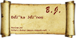 Bóka János névjegykártya