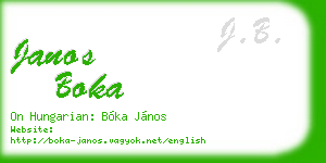 janos boka business card